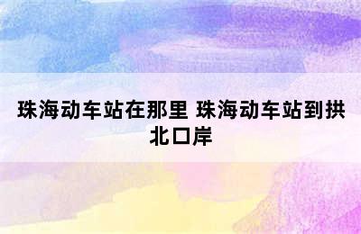 珠海动车站在那里 珠海动车站到拱北口岸